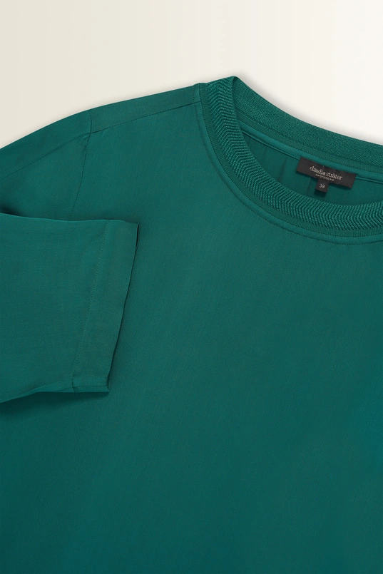 Satijnachtige blouse met driekwartmouwen