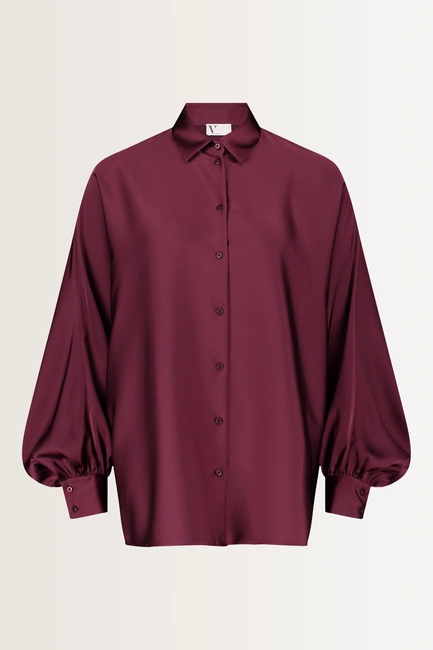 Satijnen blouse met ballonmouwen Vera Mont