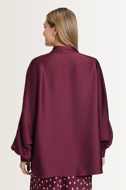 Satijnen blouse met ballonmouwen Vera Mont