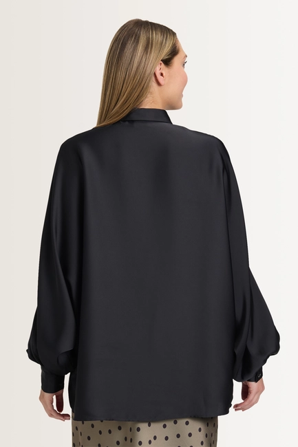 Satijnen blouse met ballonmouwen Vera Mont