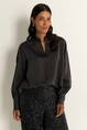 Satijnen blouse met ballonmouwen