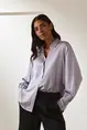 Satijnen blouse met ballonmouwen