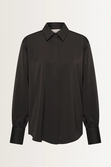 Satijnen blouse met ballonmouwen