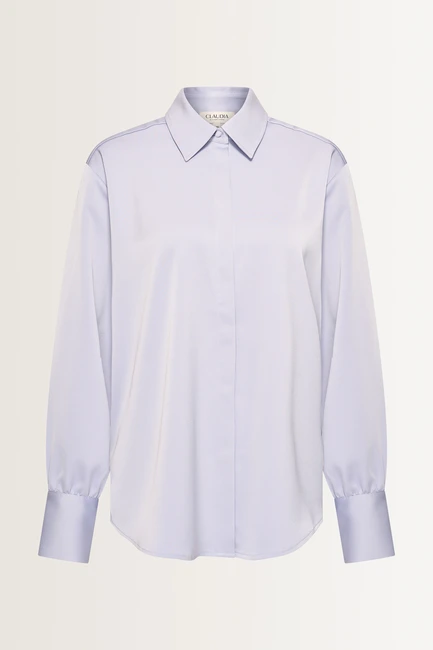 Satijnen blouse met ballonmouwen