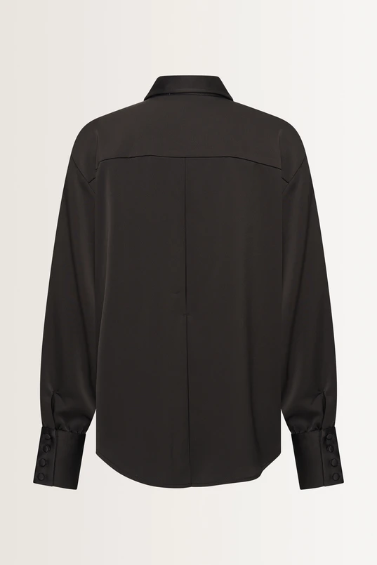 Satijnen blouse met ballonmouwen