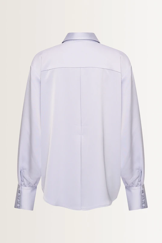Satijnen blouse met ballonmouwen