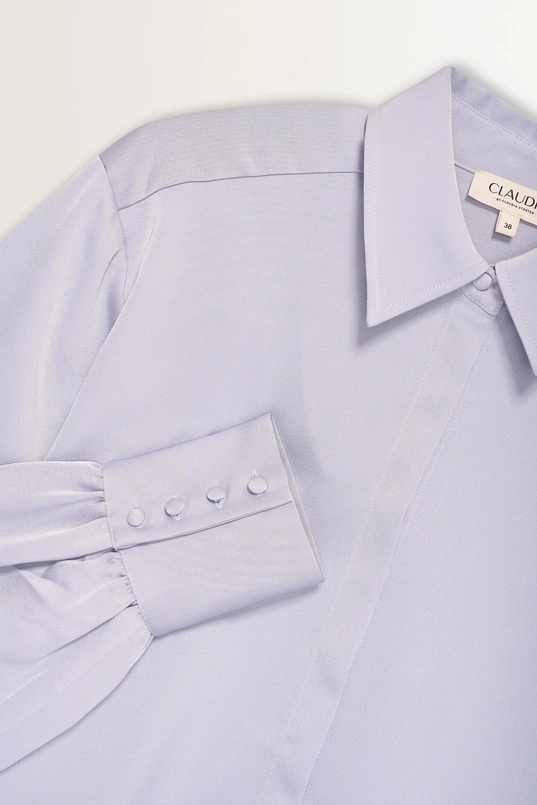 Satijnen blouse met ballonmouwen