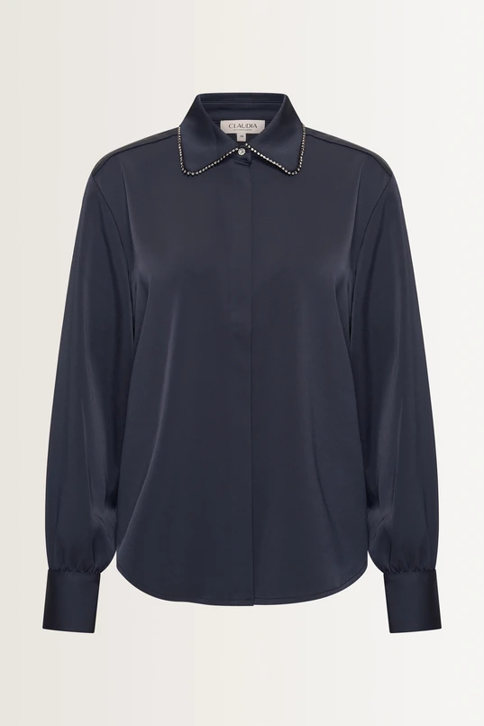 Satijnen blouse met beading