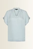 Satijnen blouse met kanten V-hals