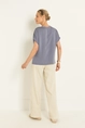 Satijnen blouse met kanten V-hals