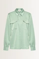 Satijnen blouse met klepzakken