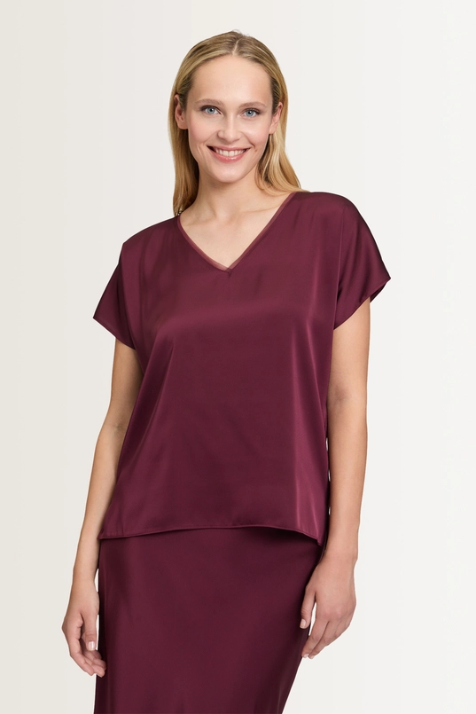 Satijnen blouse met korte mouwen Vera Mont