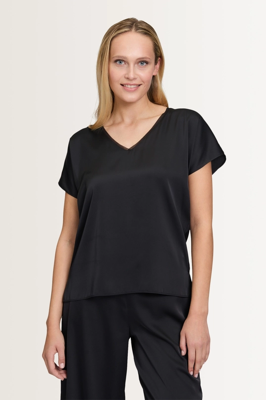Satijnen blouse met korte mouwen Vera Mont