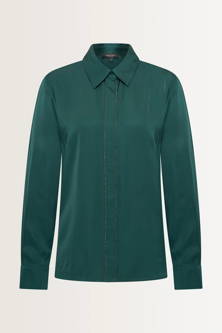 Satijnen blouse met sierbies
