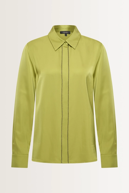 Satijnen blouse met sierbies
