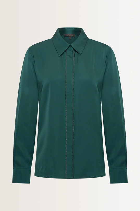 Satijnen blouse met sierbies