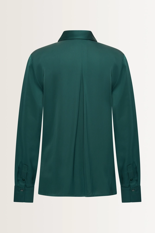Satijnen blouse met sierbies