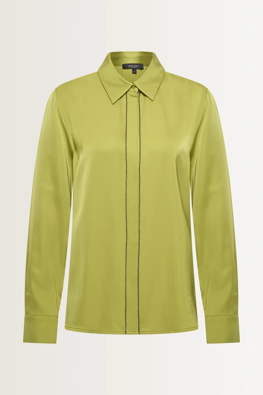 Satijnen blouse met sierbies