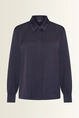 Satijnen blouse met verdekte knoopsluiting