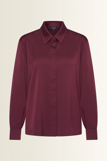 Satijnen blouse met verdekte knoopsluiting