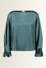 Satijnen blouse met volantmanchetten Vera Mont