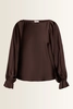 Satijnen blouse met volantmanchetten Vera Mont