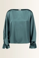 Satijnen blouse met volantmanchetten Vera Mont