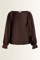 Satijnen blouse met volantmanchetten Vera Mont