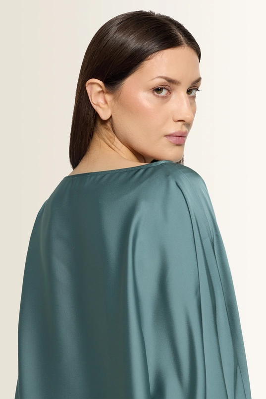 Satijnen blouse met volantmanchetten Vera Mont