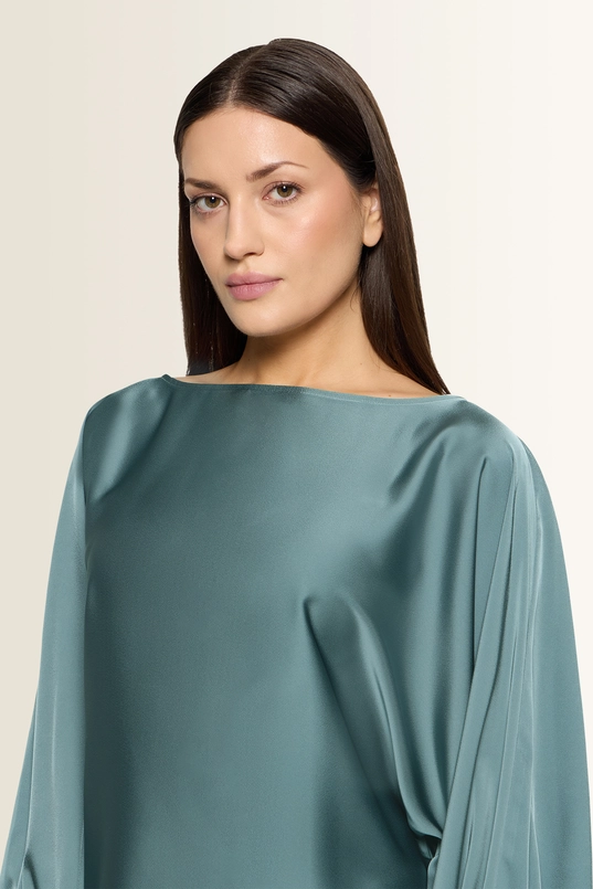 Satijnen blouse met volantmanchetten Vera Mont
