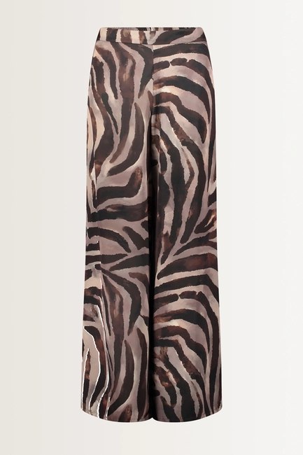 Satijnen broek met animaldessin Vera Mont
