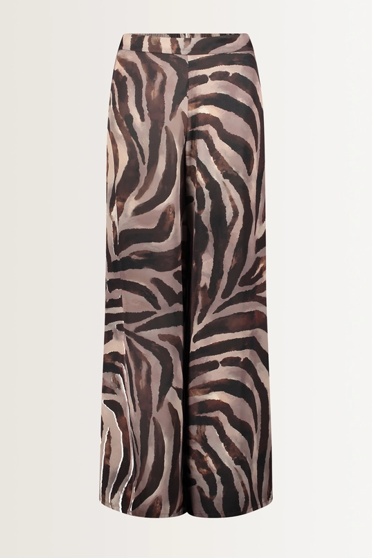 Satijnen broek met animaldessin Vera Mont