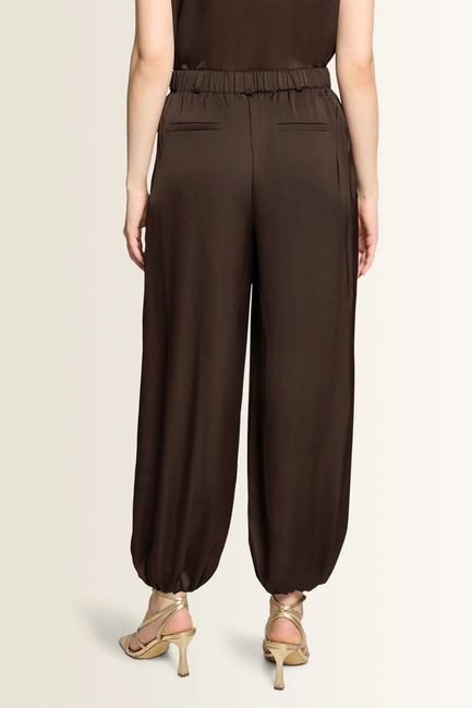 Satijnen broek met ballonzoom Vera Mont