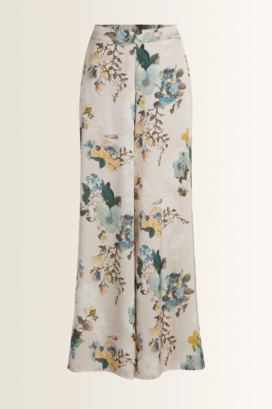 Satijnen pantalon met bloemenprint Vera Mont