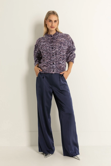 Satijnen pantalon met wide leg