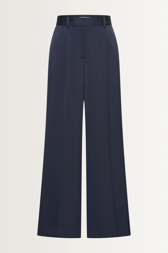 Satijnen pantalon met wide leg