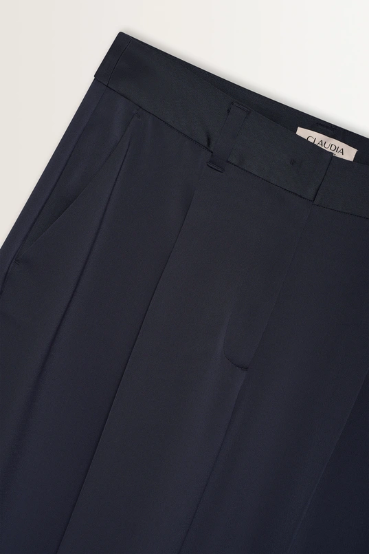 Satijnen pantalon met wide leg