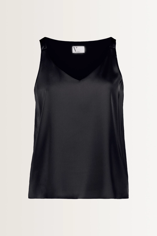 Satijnglans blouse met V-hals Vera Mont