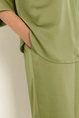 Satijnlook broek met reliëf