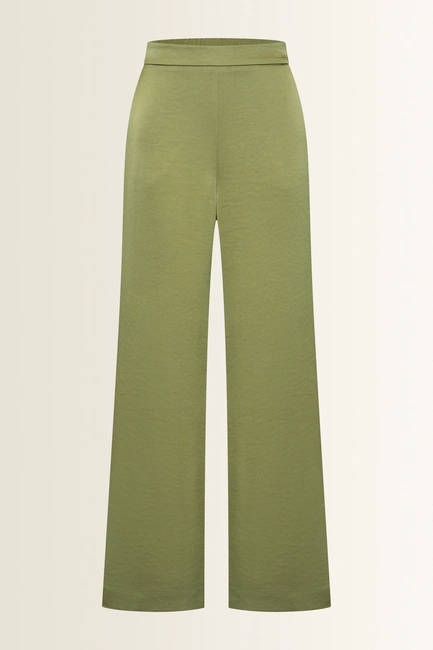 Satijnlook broek met reliëf
