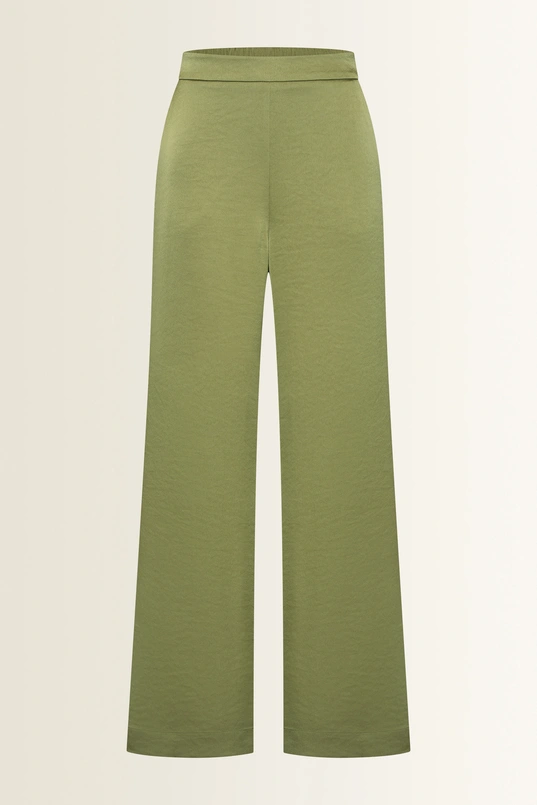 Satijnlook broek met reliëf