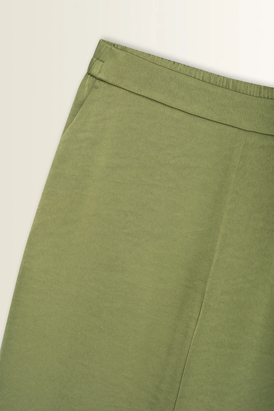 Satijnlook broek met reliëf