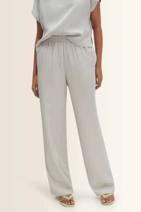 Satijnlook broek met wijde pijpen Cevil flow Someday