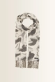 Shawl met abstract dessin en franjes FRAAS