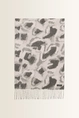 Shawl met abstract dessin en franjes FRAAS