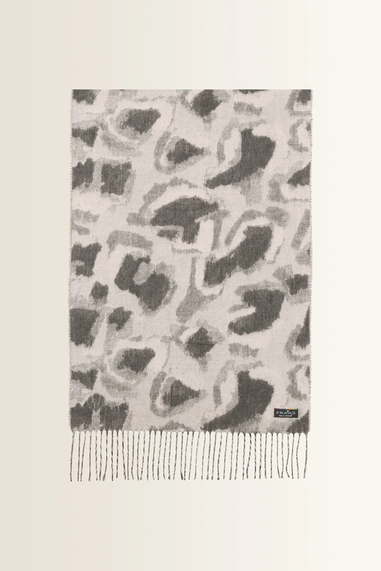 Shawl met abstract dessin en franjes FRAAS