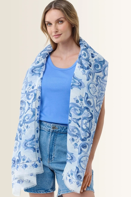 Shawl met verfijnd mozaïekdessin Fraas