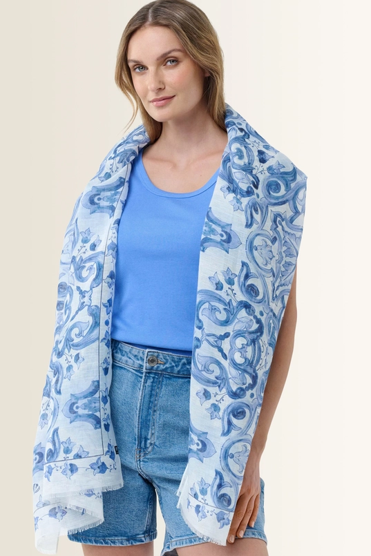 Shawl met verfijnd mozaïekdessin Fraas