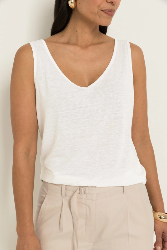 Singlet met dubbele V-hals