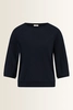 Slub jersey top met plooidetail op de mouwen